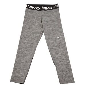 Nike Pro Dri‑FIT Space Dye Crop Leggings Grey Heathered CZ9803‑010 Women's M